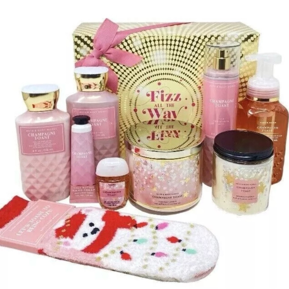 Bath & Body Works Fizz All The Way Champagne Toast 9 Piece Deluxe Gift Set